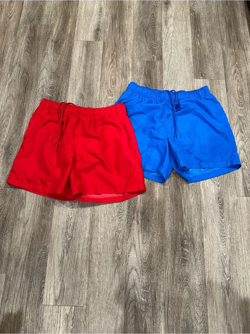 George Red and Royal Blue Drawstring Shorts Duo